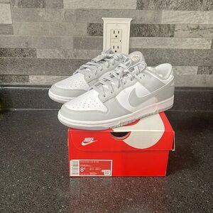- Nike Dunk Low Retro - White/Grey Fog- Mens Size 8.5